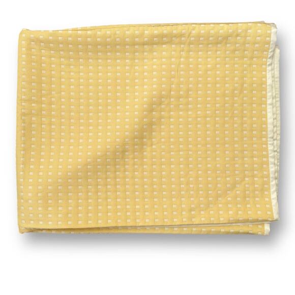 Robert Allen Contract Bed Scarf Runner Full Size Yellow White Square 48" X 77" - Picture 2 of 6